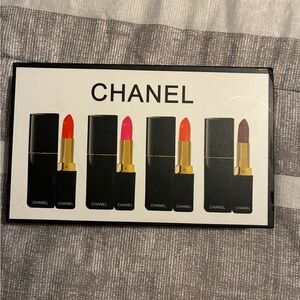 CHANEL Lipstick Collection - Fiery Red, Bold Pink, Vibrant Orange, Deep Brown